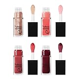 e.l.f. Glow Reviver Quad Goals Lip Oil Kit, Lip Gloss For A High-Gloss Finish & Sheer Wash Of Color, Non-Sticky, Vegan & Cruelty-Free, 4 Glosses