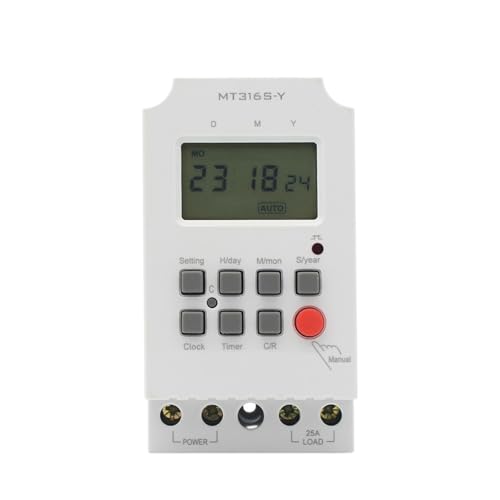 220VAC 25A MT316S-Y Din Rail Programmable Timer with Daily/Monthly Timer/Yearly Digital Time Switch