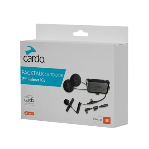 Cardo Packtalk Outdoor 2nd Helmet Kit, Communication Device Accessory for Additional Helmet Use, Multifunctional Kit for Outdoor Helmets, Outdoor Add-On for Second Helmet Usage