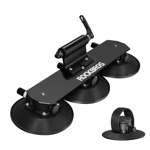 ROCKBROS Suction Cup Bike Rack for Car Roof Top Sucker Bike Rack Quick Release Aluminium Alloy Bike Carrier with Sucker for 1 Bike
