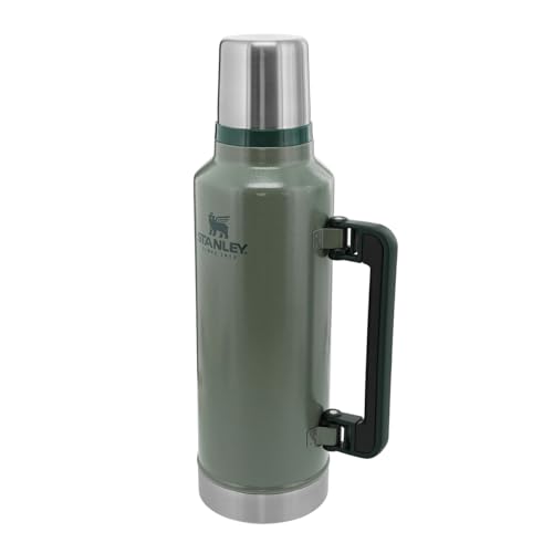 Stanley Classic Vacuum Insulated Wide Mouth Bottle - Hammertone Green - BPA-Free 18/8 Stainless Steel Thermos for Cold & Hot Beverages - 2.0 QT
