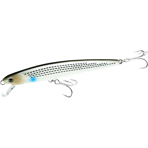 LUCKY CRAFT SW FlashMinnow 130MRS, 674 Pearl Mullet, Saltwater Fishing Lures, Jerkbait Surf Fishing Gear, Halibut and Bass Lures, Sinking Topwater Lure