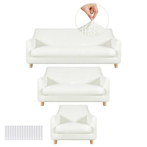 Fanfanwin 3 Pcs Sofa Slip Cover Set Sofa Furniture Protector High Elastic Stretchable Furniture Form Cover Fit Washable Protector for Pet