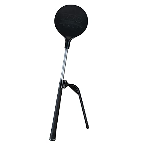 Izzo Golf Swing Paddle with Hing Trainer Golf Swing Training Aid - Golf Swing Training aid Designed to add Power and Swing Speed, Black/Silver
