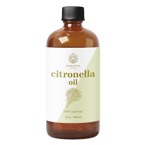 Citronella Essential Oil by Essential Delights - 100% Pure & Certified (16 oz.) | Pure Grade Distilled Citronella Essential Oil for Diffuser, Aromatherapy, Candle-Making, Skin & Hair Care