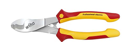 Wiha Alicates para corte de cables professional electric con resorte de apertura conectable y desconectable 210 mm, 8 1/4 inch (43662)