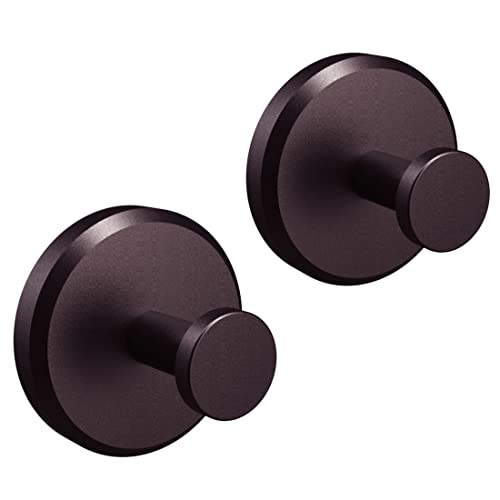 HOME SO Suction Cup Hooks for Shower, Bathroom, Kitchen, Glass Door, Mirror, Tile – Loofah, Towel, Coat, Bath Robe Hook Holder for Hanging up to 15 lbs – Waterproof & Rustproof, Dark Bronze (2-Pack)