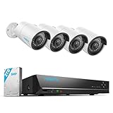 REOLINK 8CH 5MP Security Camera System, 4pcs Wired PoE Cameras for Home Security Outdoors, Smart Person/Pet/Vehicle Detection, 4K 8CH NVR with 2TB HDD for 24-7 Recording, RLK8-410B4-5MP White
