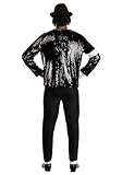 Exclusive Men's Michael Jackson Moonwalk Costume | King of Pop Halloween Costume | Ideal for Themed Parties X-Large Black