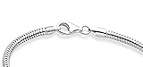 Miabella Italian 925 Sterling Silver Solid 3mm Snake Chain Bracelet for Women Men, Made in Italy (Length 7.5 Inches)