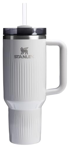 Stanley Quencher H2.0 Tumbler with Handle and Straw 40 oz | Flowstate 3-Position Lid | Cup Holder Compatible for Travel | Insulated Stainless Steel Cup | BPA-Free | Fluted Ash Gloss