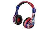 eKids Spiderman Wireless Bluetooth Portable Headphones with Microphone, Volume Reduced to Protect Hearing Rechargeable Battery, Adjustable Kids Headband for School Home or Travel