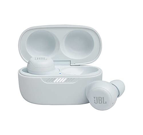 JBL Live Free NC+ - True in-Ear Noise Cancelling Bluetooth Headphones with Active Noise Cancelling, Microphone, Up to 21H Battery, Wireless Charging (White), Small