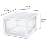 Sterilite 27 Qt (4 Pack) and 16 Qt (6 Pack) Clear Plastic Stackable Organizer Drawers, White