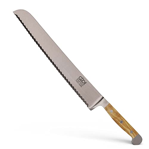 Güde Franz Series Hand Forged/Serrated Bread Knife With Italian Oak Wood Handle 12-in, Ambidextrous, Made in Solingen, Germany Since 1910