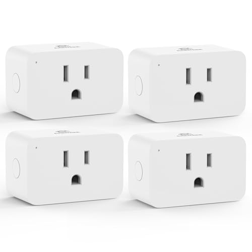 EIGHTREE Zigbee Smart Plug 15A, Energy Monitoring, 𝗭𝗶𝗴𝗯𝗲𝗲 𝗛𝘂𝗯 Required, Smart Plugs That Compatible with Alexa & Home Assistant & SmartThings, Smart Outlet Works as Zigbee Repeater, 4 Packs