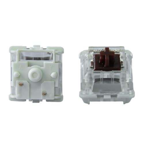 GATERON Jupiter Brown Keyboard Switches, Tactile 55gf RGB LED 5 Pin Factory Pre-lubed Key Switches for MX Mechanical Keyboard(Brown,110PCS)