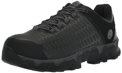 Timberland PRO Men's Powertrain Sport Alloy Safety Toe Industrial Athletic Work Shoe, Black/Grey-2024 New Raptek, 12 W