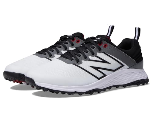 New Balance Men's Fresh Foam Contend v2 Golf Shoe, White/Black, 10.5