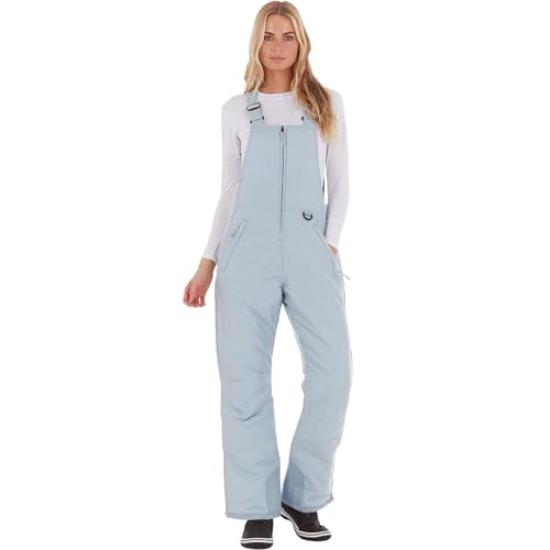 Arctic Quest Womens Ski Snow Bibs Pants Insulated Water Resistant Overalls Snowboarding Winter Waterproof Pants Women, Blue Fog, X-Large