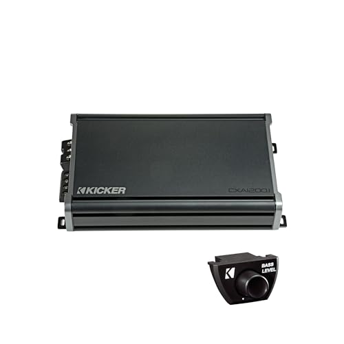 KICKER CXA1200.1 1200 Watt Mono Class D Car Amplifier Amp Bundled with Compatible Bass Knob CXARC