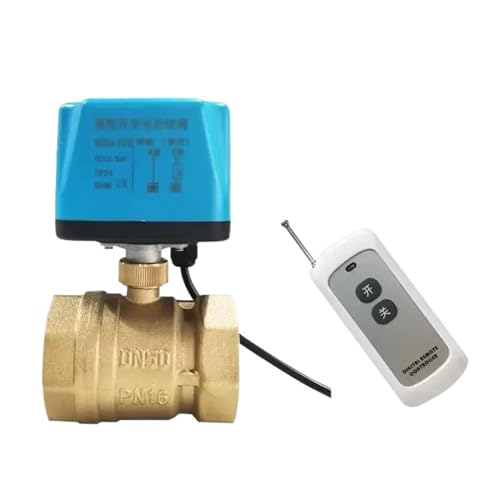 1/2" to 2" Wireless Remote Control Valve 12V 24V 2-Wire Brass Electric Ball Valve for Water/Oil/Liquid Replace Solenoid Valve(DC24V-CLOSED,DN15)