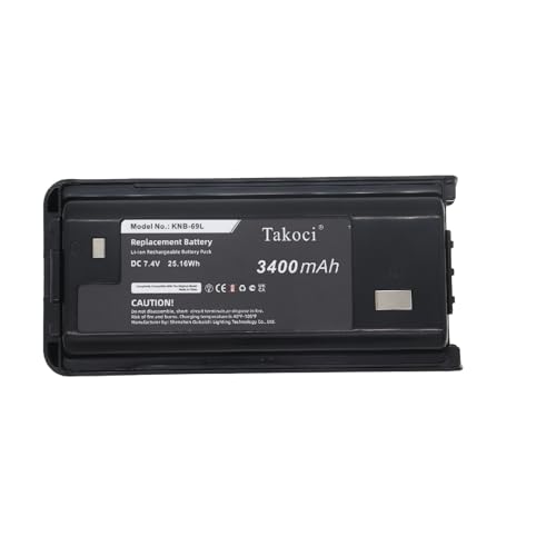 TAKOCI KNB-69L 3400mAh li-ion Battery for Kenwood TK3400 TK3302 TK3200L TK-3312 TK2312 TK2212L TK2007 NX-240 NX-340N Two Way Radio KNB-45L KNB-29N KNB-53N