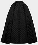 xxxiticat Men's Winter Trench Coat Long Sleeve Notch Lapel Single Breasted Quilted Cotton Long Overcoat Jacket Wool Pea Coat(BL,M)