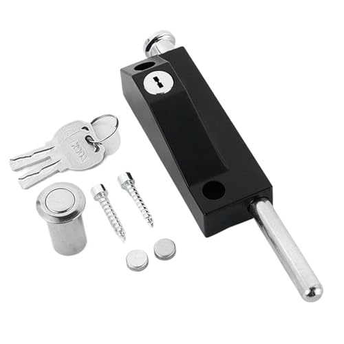 PINGPINGXIE Patio Door Lock for Enhanced Home Security，Patio Doors Black Auxiliary Security Lock, Sliding Patio Door Two Keyed with Bolt Lock