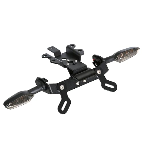 License Plate Holder Bracket Rear Fender Eliminator Kit Tail Tidy LED Indicator Turn Signal Blinker Kit Compatible with MT-07 MT07 FZ-07 FZ07 2014-2024 YZF R7 2022-2024 (Smoke)