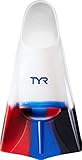 TYR Stryker Silicone Swim Fin for Racing and Training, X-Large, Navy/Red/Clear