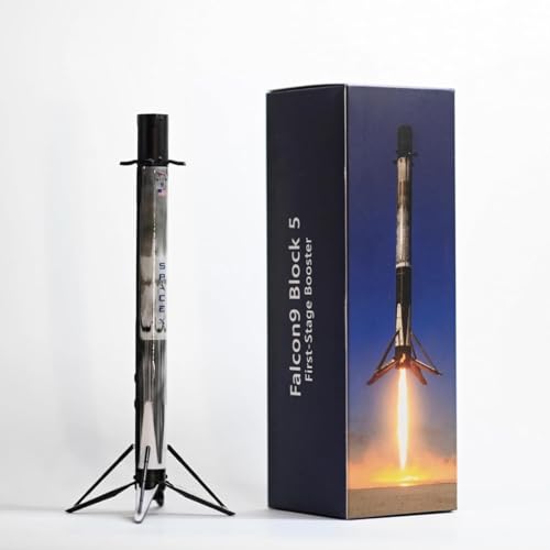 yuanpulalala SpaceX Falcon 9 Dragon+F9 Starship Heavy Falcon Metal Diecast Rocket Model Simulation Static Desktop Display (Falcon 9 Block 5)