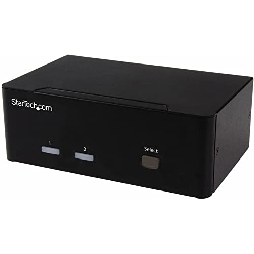 StarTech.com 2 Port VGA KVM Switch - Dual VGA - Hot-key & Audio Support - 1920x1200 KVM Switch - KVM Video Switch (SV231DVGAU2A),Black