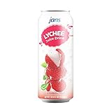 Jans Lychee Juice With Pulp, 16.9 FL OZ | PURELY Lychee Juice | NO Added Sugars | NOT From Concentrate | Fat-Free | Cholesterol-Free (Pack of 12) (Lychee, (pack of 12) 16.9 fl CAN)