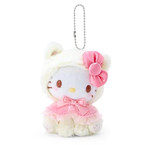 Miokkley Sitting Cat Hello Plush Kitty Keychain 4.5” Inch Cute Kitty Bag Charms for Handbags Purse Backpack Gift for Women