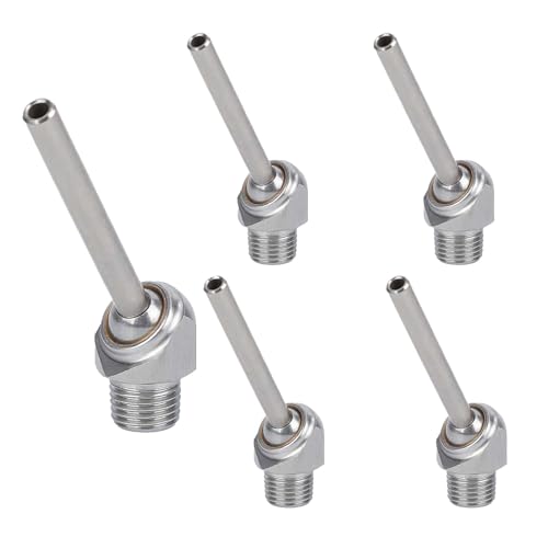 DCYCBTH Inclined High-Pressure Cooling Nozzle * 5PC. Installation Thread 1/8" PT 10/30/50mm 304 Material, Suitable for CNC Machine Tools, Lathe Water Spray Jet Cooling.（HTAP-1/8-50)