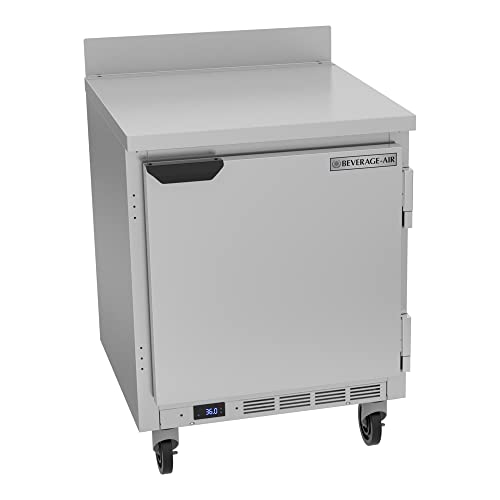 Beverage-Air WTR27HC Work Top Refrigerator - Shallow Depth - 27" - Removable Backsplash