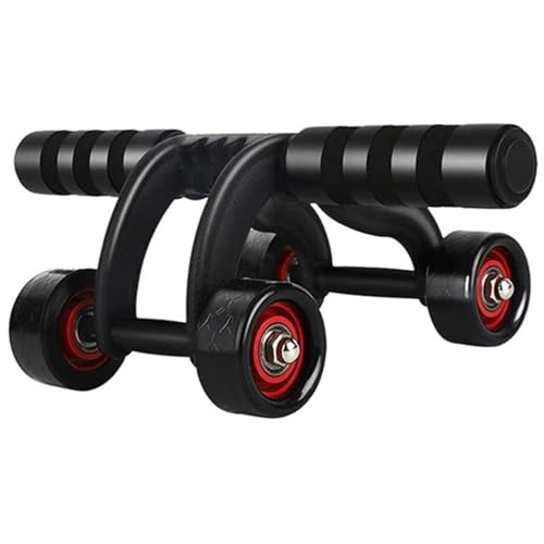 4-Wheel Ab Roller Abdominal Exercise Roller for Six Pack Abs, Core Workout Trainer, Stomach Exercises with Knee Mat, Sport Fitness for Men and Women