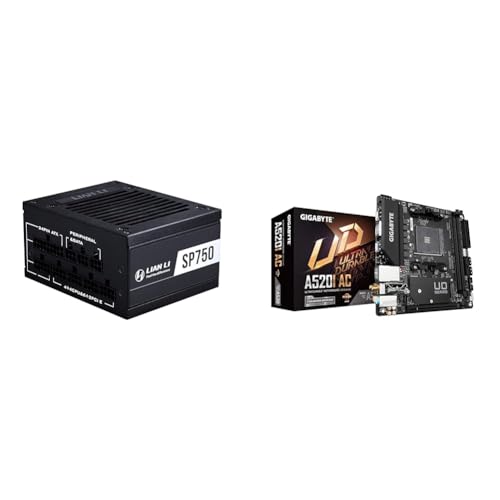 LIAN LI SP 750 Performance SFX Form Factor Power Supply - SP750 & Gigabyte A520I AC (AMD Ryzen AM4/Mini-ITX/Direct 6 Phases Digital PWM with 55A DrMOS)