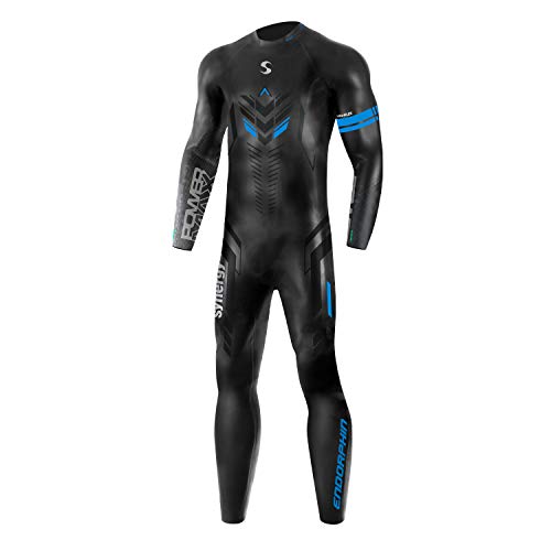 Synergy Endorphin Men's Full Sleeve Triathlon Wetsuit (Black/Blue, L2)