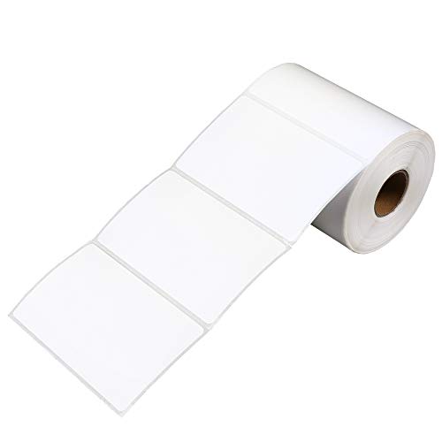 LotFancy Name Tag Stickers, 500pc Blank Labels, 3.5" x 2.25", 1 Roll, Adhesive Tags with Perforated Line for School Office Home (White)
