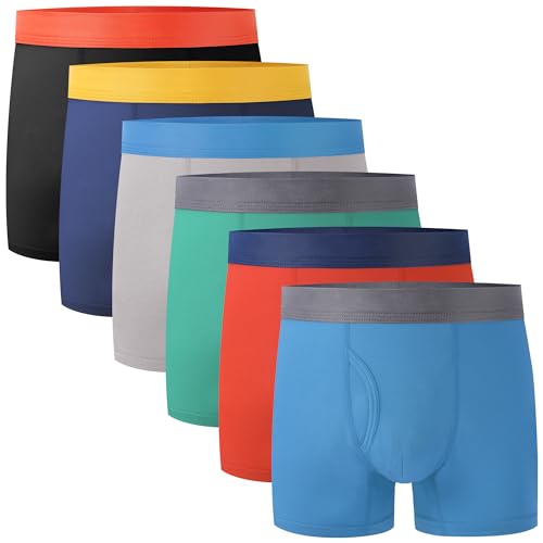 BAMBOO COOL Boys' Underwear Boxer Briefs Moisture-Wicking Lightweight and Soft 6-Pack, 16-18 Years