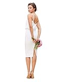 Dress the Population Women's Alondra Blouson Tank Pencil Skirt MIDI Dress, Off White, Large