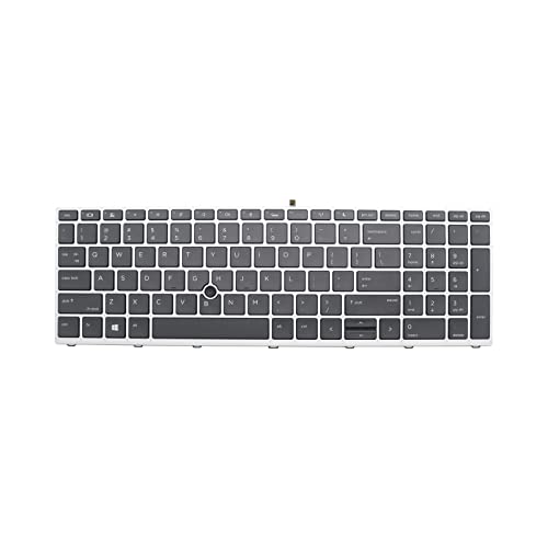 New Backlit Laptop Keyboard Replacement for HP ProBook 650 G4 655 G4 650 G5 655 G5 with Pointer Silver Frame US L09595-001 L09593-001 603780134101 6037B0134201.