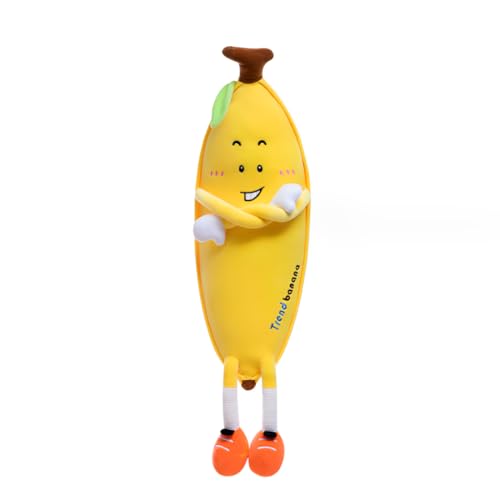 OPHRBU Banana Plush Body Pillow， 31.5 inches Banana Long Body Plush Pillow， Cute Fruit Plushie Hugging Pillow，for Kids Adult, Ideal Chrismas Birthday Gift (Yellow)