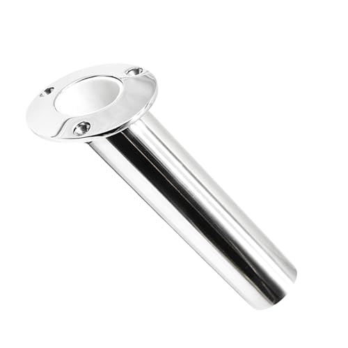 MARINE CITY Rod Holder with Drain Flush Mount Fishing Rod Pole Holders, Heavy-Duty 316 Stainless Steel, 30° Angle, Corrosion-Resistant for Marines, Boats & Ships (Pack of 1)