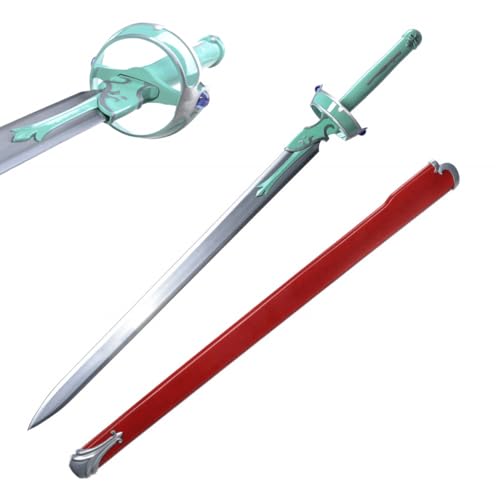 Sword Valley Sparkling Light Sword - SAO Red Sword - 107 cm/42.13 Inches - Blade Carving Rune Symbols - Carbon Steel Blade - Hand Forged with Exquisite Details - Cosplay Prop Anime Sword