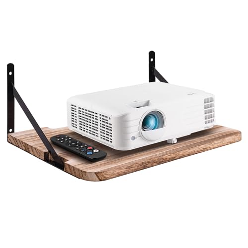 Projector Shelf,16.2" x 11"(L*W),Router Wall Mount Floating Shelf,Projector Mount Rack Holder,Modem Cable Box for Xbox Series PS5 PS4 Wood SS1