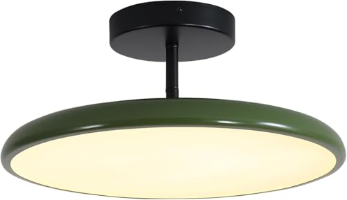 KCO Lighting Vintage Green Ceiling Light Contemporary Black Metal Flush Mount Mid Century Modern Entryway Semi Flush Mount LED Hallway Light Fixture