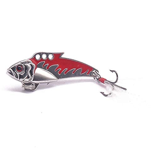 Lifelike Bait Fishing Lure 1pc Fishing Gear Metal VIB Spinner Sequins Fishing Lure 5cm 8g Vibration Crankbait Hard Baits with Feather for Carp Fishing Tackle Pesca (Color : 01)